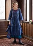 “Kamelia” woven organic cotton/silk dress (indigo blue M)