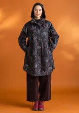 “Hedda” woven organic cotton raincoat - black/patterned