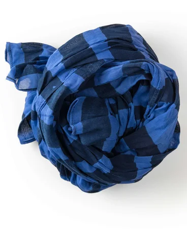 Écharpe rayée en écocoton - bleu ciel/moule bleue