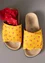 “Amber” digital print fabric sandals (gold ochre 36)
