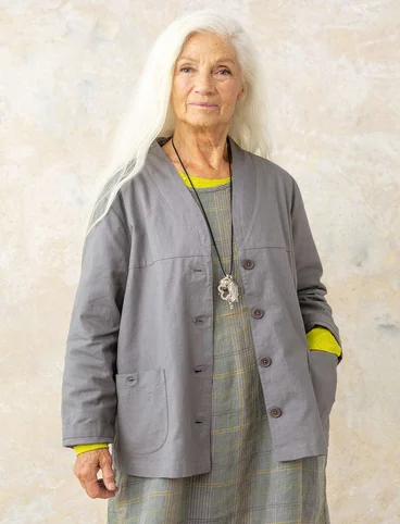 Woven jacket in organic cotton - graphite