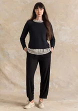 Viscose/spandex jersey trousers - black