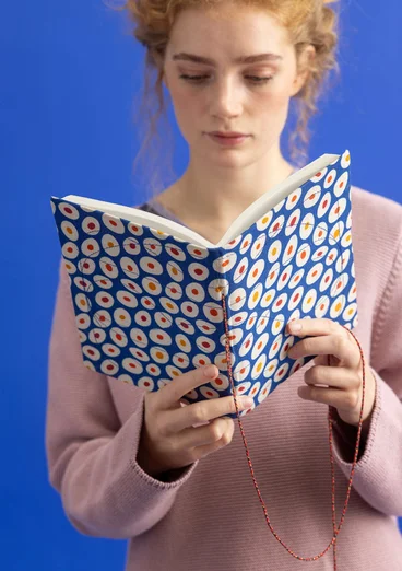 Notitieboekje "Runa" van met textiel bekleed papier - klein blauw