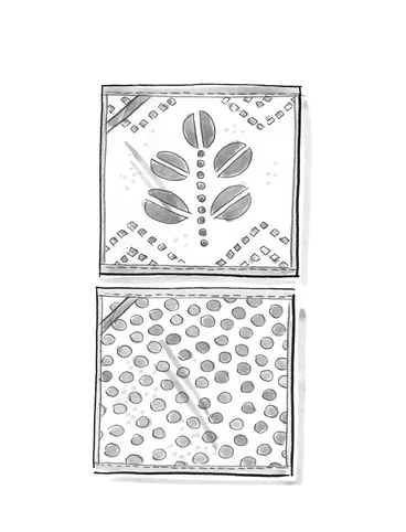 “Leafy” wash cloth 2-pack in organic cotton - chilli