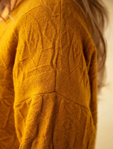 “Nova” lambswool cardigan - mustard/melange