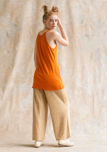 “Ada” jersey pants in lyocell/spandex - oatmeal/patterned