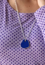 “Blue heart” charm in semi-precious stone/silver - klein blue