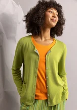 “Ina” cardigan in organic cotton/lyocell - kiwi