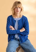 Cardigan in organic/recycled cotton - porcelain blue