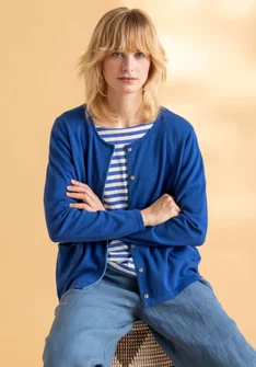 Organic/recycled cotton cardigan - porcelain blue