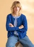 Cardigan in organic/recycled cotton (porcelain blue XS)