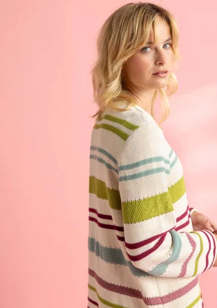 “Edna” Bästis sweater in recycled cotton - multicoloured/striped