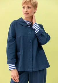 Jacke „Daisy“ aus Bio-Baumwollgewebe - indigo