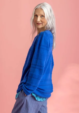 “Edna” recycled cotton favourite sweater - brilliant blue