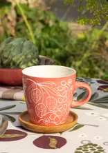 Tasse "Botanic" en céramique - rose cendrée