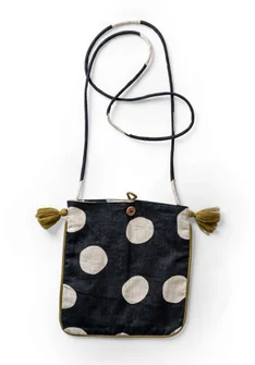 “Web” purse in cotton/linen - black