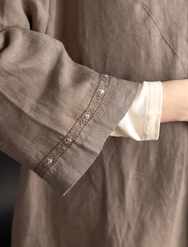 “Asta” woven linen dress - light potato