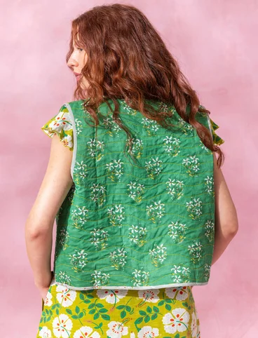 Quilted “Malli” vest in organic cotton - leaf green