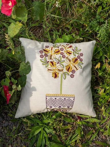 “Lemon Tree” cushion cover in organic cotton