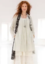 “Agnes” woven organic cotton smock blouse - light grey/patterned