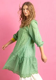 Robe tissée "Lilly" en coton biologique - vert terne