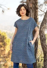 “Thistle” woven organic cotton dress - indigo