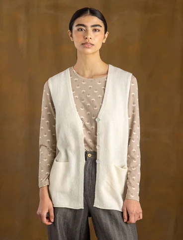 Knitted wool waistcoat - undyed
