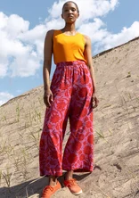 “Moonlight” woven viscose/linen trousers - bright red