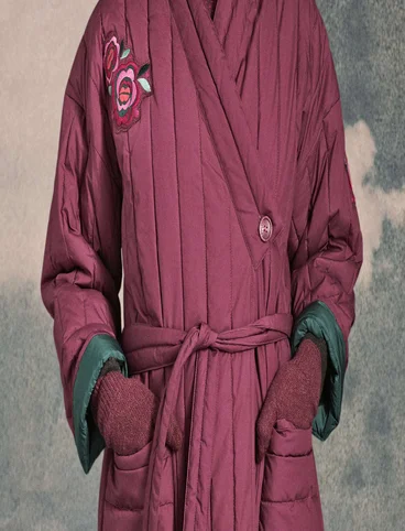 Manteau "Rosetta" en écocoton - rouge betterave