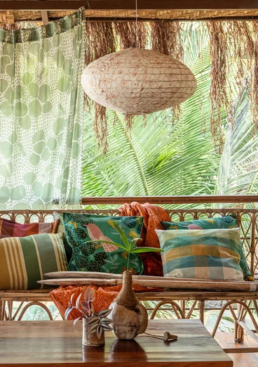 “Peru” lampshade in organic cotton - almond milk