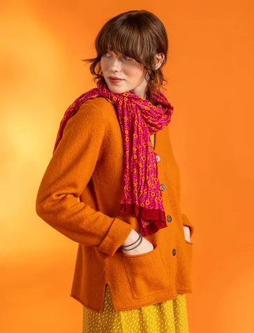 Felted jacket in organic wool - burnt orange