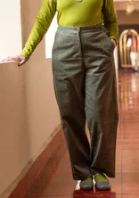 Organic cotton/elastane corduroy trousers - bay leaf