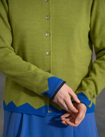 Cardigan in cashmere/wool - kiwi
