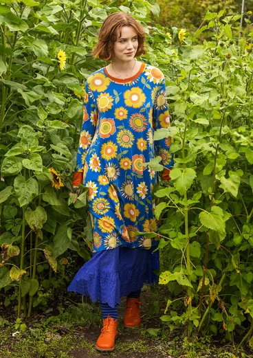 Tricot jurk "Sunflower" van lyocell/elastaan - korenblauw