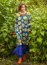 “Sunflower” jersey dress in lyocell/spandex (cornflower blue S)