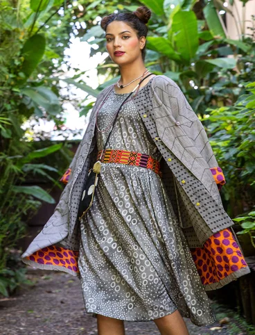 Manteau matelassé "Kimono" en coton biologique/lin - gris fer