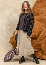 Rib-knit, organic/recycled cotton skirt - mole/melange