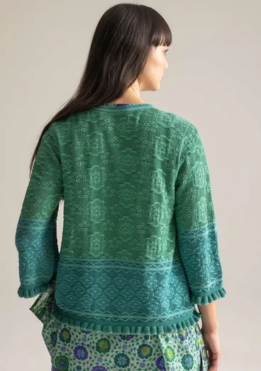 “Naima” cardigan in organic/recycled cotton - malachite