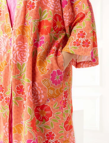 Kimono „Paraquite“ aus Öko-Baumwolle - papaya