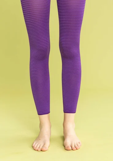 Gestreifte Leggings aus Recycling-Polyamid - pflaume-himmelblau