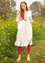 “Blombukett” woven linen dress (ecru S)