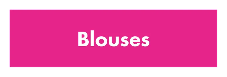 A pink card with “Blouses” written in white.