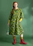 Robe "Blossom" en coton biologique tissé (vert foncé/motif XXL)