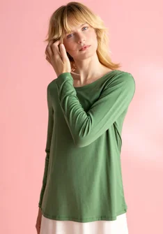 “Pearl” jersey top in lyocell/spandex - elm green