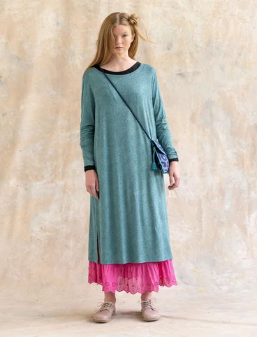 “Ada” lyocell/elastane jersey dress - aqua green/patterned