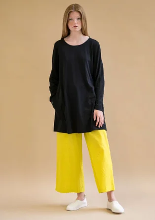 “Billie” jersey tunic in organic cotton/modal - black