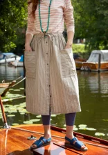 “Alba” woven skirt in organic cotton/hemp - natural