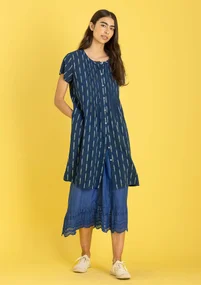 Webkleid „Ikat“ aus Baumwolle - indigo