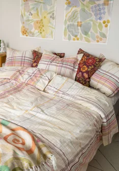 “Rainbow” duvet cover in organic cotton - elderflower