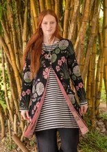 “Täppa” long cardigan in organic cotton - black